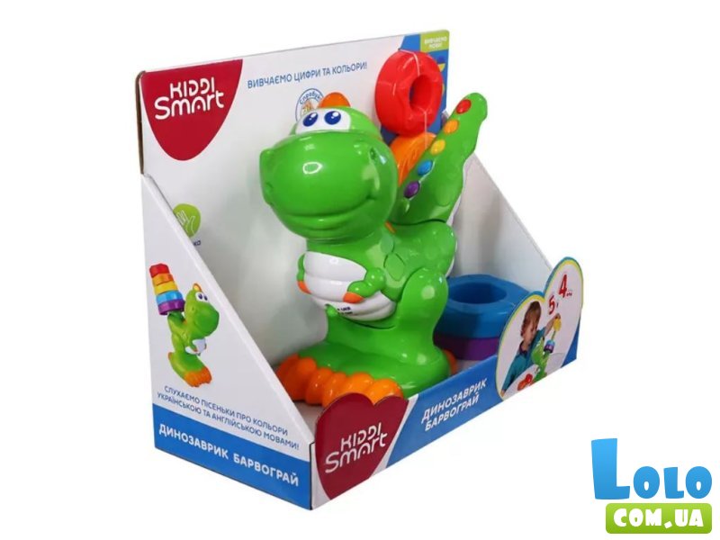 Динозавр радужный двуязычный, KIDDI SMART (укр., англ.)