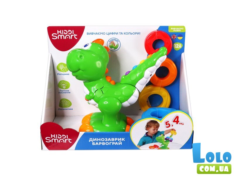 Динозавр радужный двуязычный, KIDDI SMART (укр., англ.)