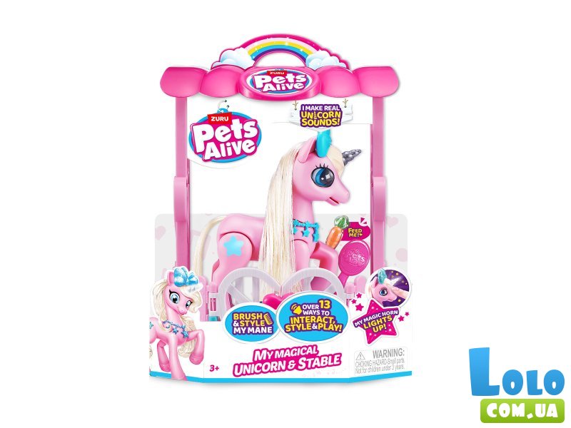Интерактивный Единорог с домиком, Pets & Robo Alive