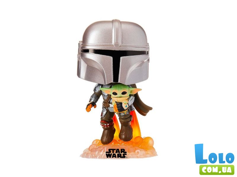 Фигурка Star Wars: Мандалорец летящий с малышом, Funko