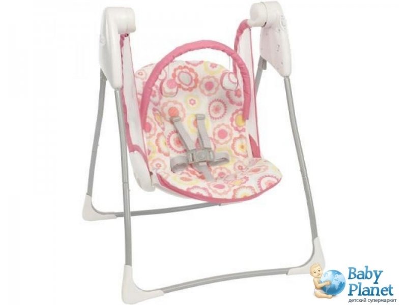 Кресло-качалка Graco Baby Delight Poppy 1H95POPE (белое с розовым)