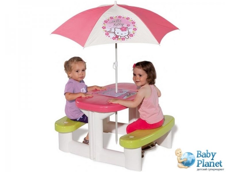 Стол для пикника с зонтиком Smoby "Hello Kitty" (310256)