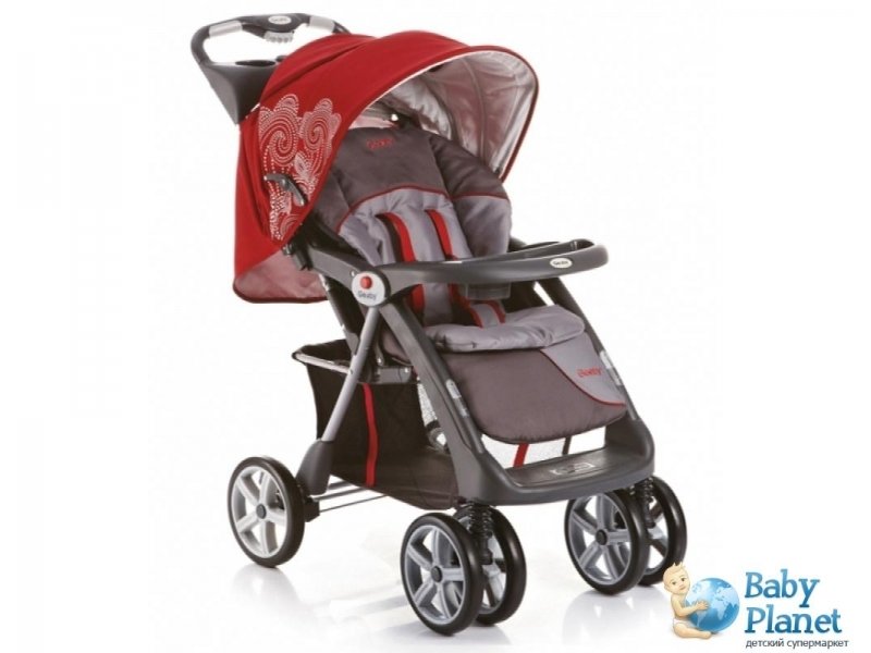Прогулочная коляска Geoby C879CR-R351 (красная с серым)