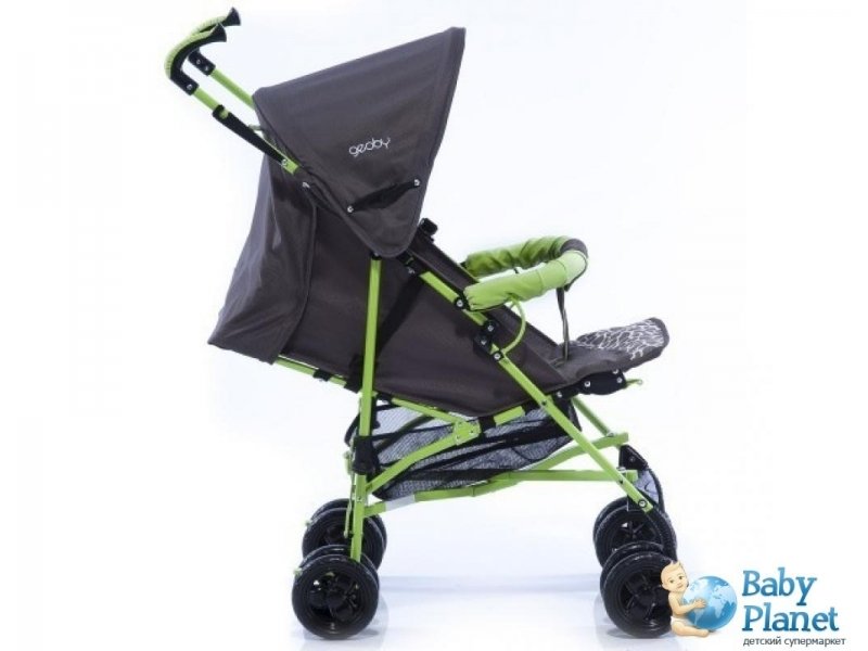 Прогулочная коляска Geoby D208-DR-F-R333 (черная с зеленым)