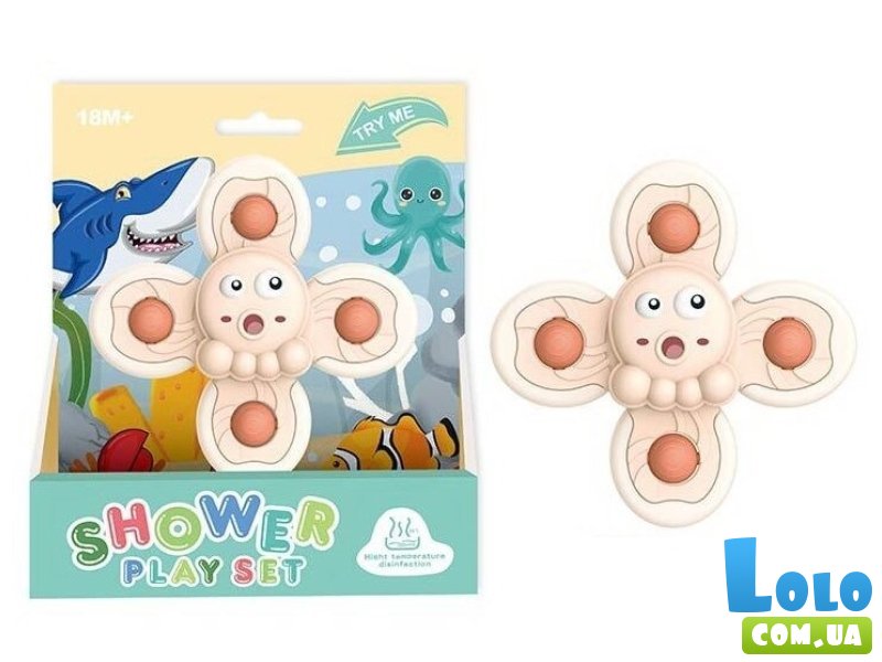 Погремушка-спиннер на присоске Осьминог