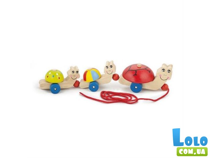 Деревянная каталка Черепашки, Viga Toys