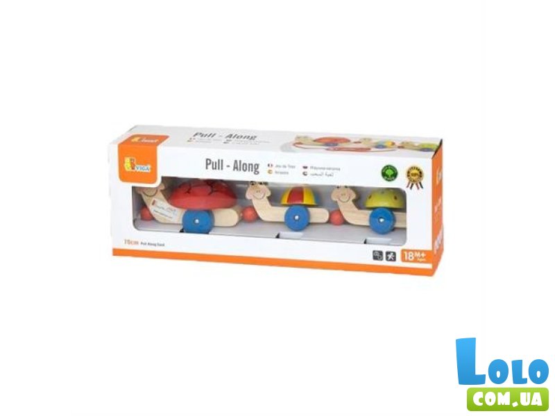 Деревянная каталка Черепашки, Viga Toys