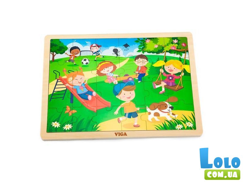 Деревянный пазл Времена года: весна, Viga Toys, 24 эл.