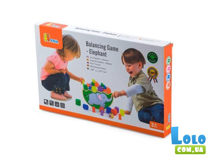 Деревянная игра-балансир Слонёнок, Viga Toys