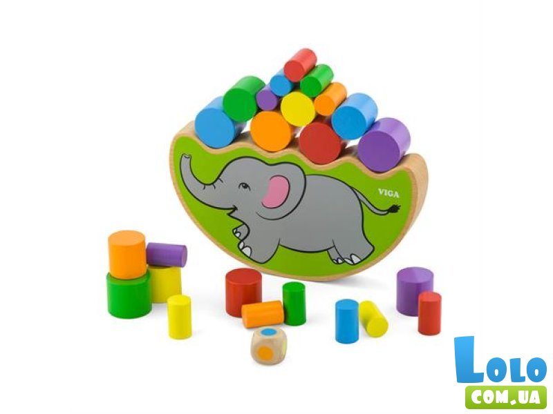 Деревянная игра-балансир Слонёнок, Viga Toys