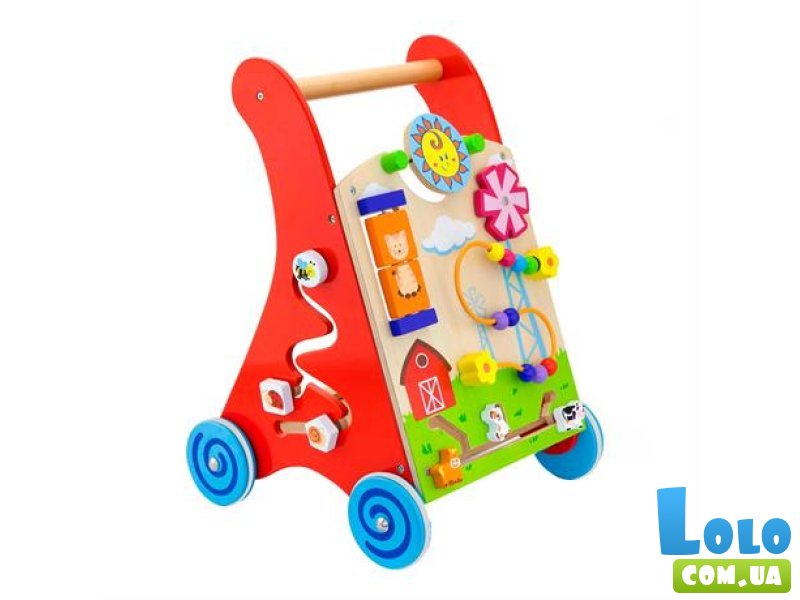 Ходунки-каталка с бизибордом, Viga Toys