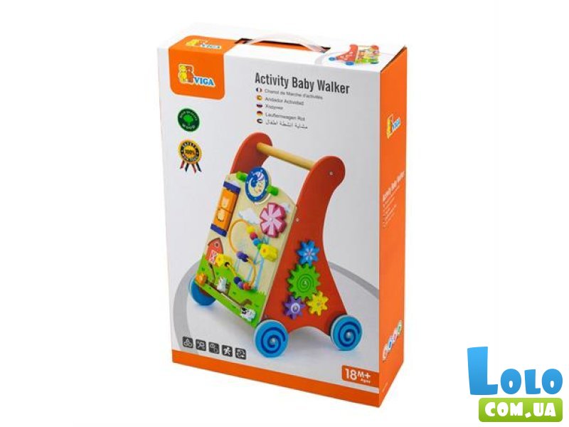 Ходунки-каталка с бизибордом, Viga Toys