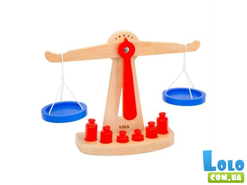 Деревянные обучающие весы с гирями, Viga Toys