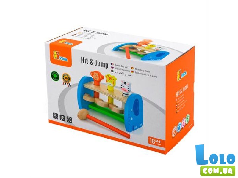 Деревянная стучалка Зверята, Viga Toys