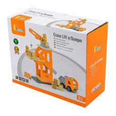 Деревянный набор машин Подъемный кран и самосвал, Viga Toys