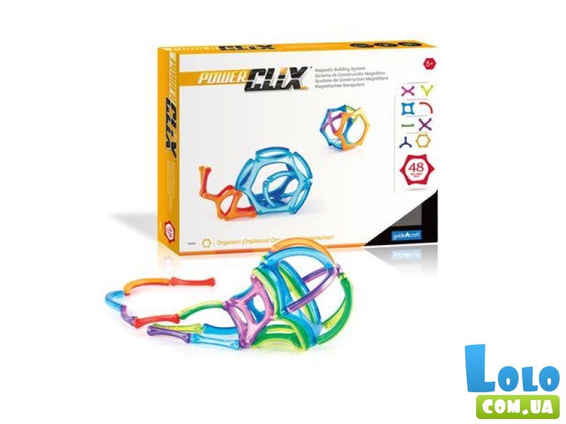Магнитный конструктор PowerClix Organics, Guidecraft (G9431), 48 дет.