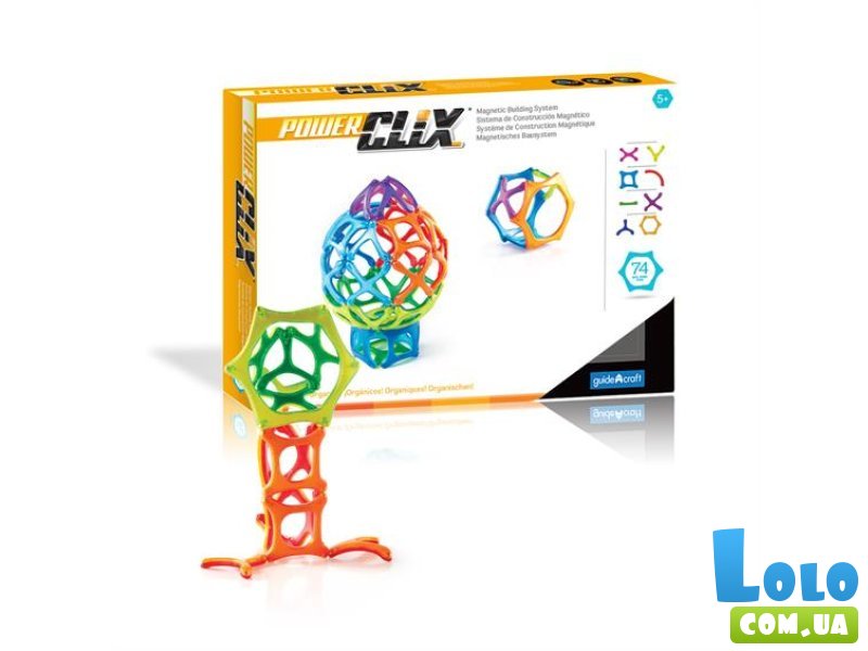 Магнитный конструктор PowerClix Organics, Guidecraft (G9432), 74 дет.