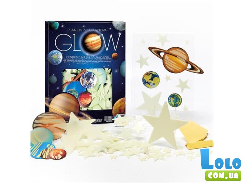 Набор сияющих наклеек Планеты и 100 звезд, 4M