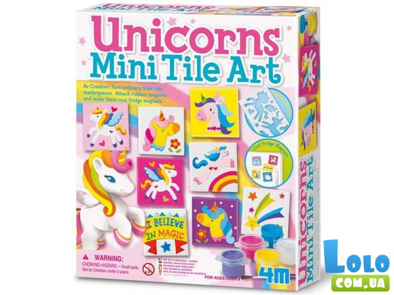 Набор для раскрашивания магнитов Единороги, 4M