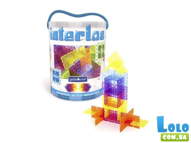 Конструктор Interlox Squares Квадраты, Guidecraft (G16835), 96 дет.