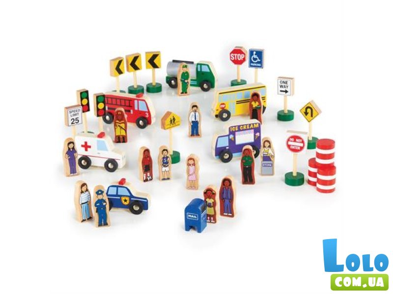 Набор машин с фигурками Block Play, Guidecraft