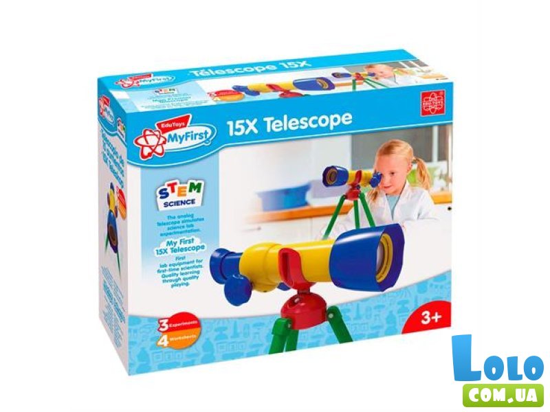 Детский телескоп с увеличением в 15 раз, Edu-Toys