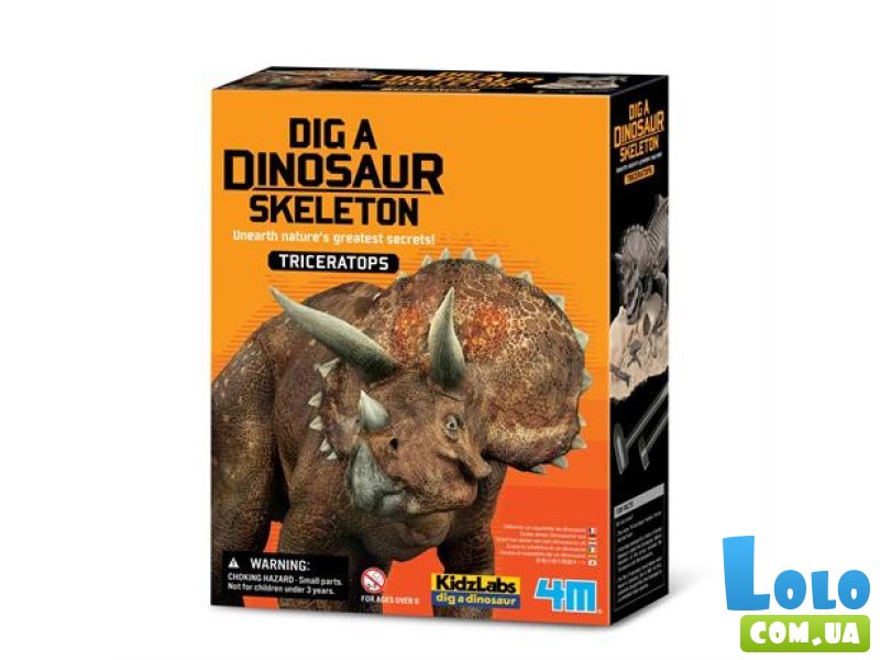 Набор для раскопок Скелет трицератопса, 4M