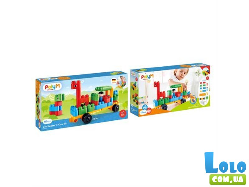Конструктор Автопарк в зоопарке, PolyM(760006), 40 дет.