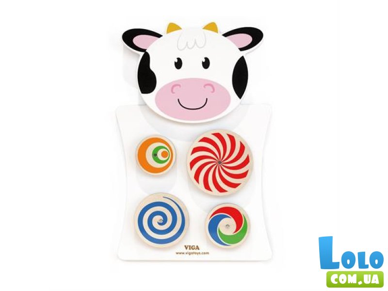 Бизиборд Коровка с кругами, Viga Toys