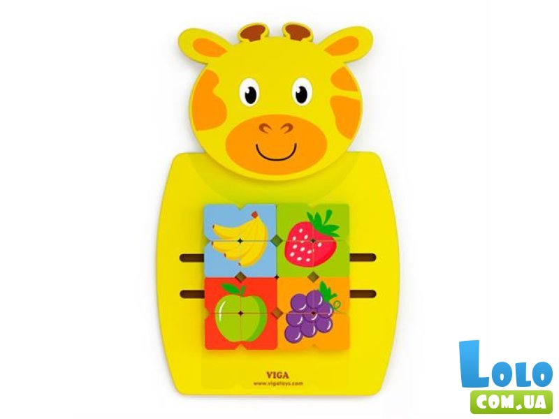 Бизиборд Жираф с фруктами, Viga Toys