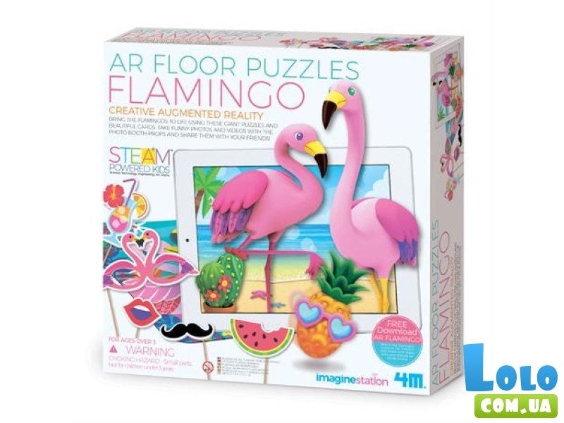 Пазл Фламинго с 3D дополненной реальностью, 4M, 9 эл.