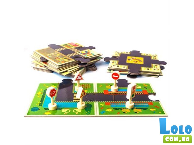 Напольный пазл Дорога со знаками, Djeco, 24 эл.