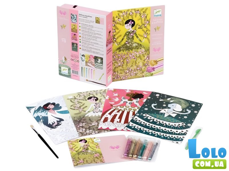 Набор для рисования блестками Платья, Djeco