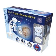 Музыкальный мобиль с проектором 3 в 1, Infantino (голубой)