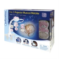 Музыкальный мобиль с проектором 3 в 1, Infantino (розовый)