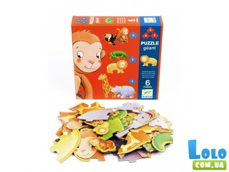 Пазл-гигант Обезьянка Остин с друзьями, Djeco, 38 эл.