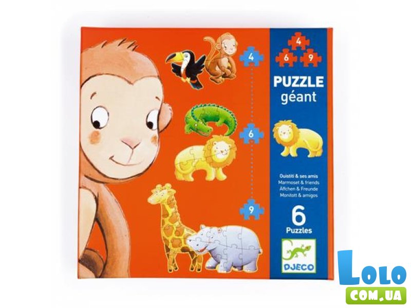 Пазл-гигант Обезьянка Остин с друзьями, Djeco, 38 эл.