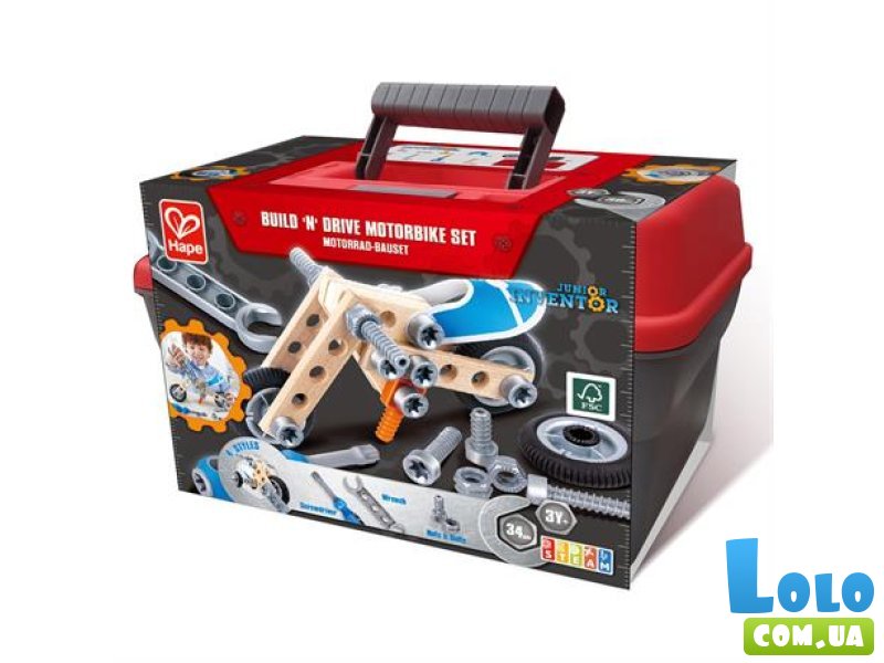 Конструктор Мотоцикл, Hape (E3037), 34 дет.