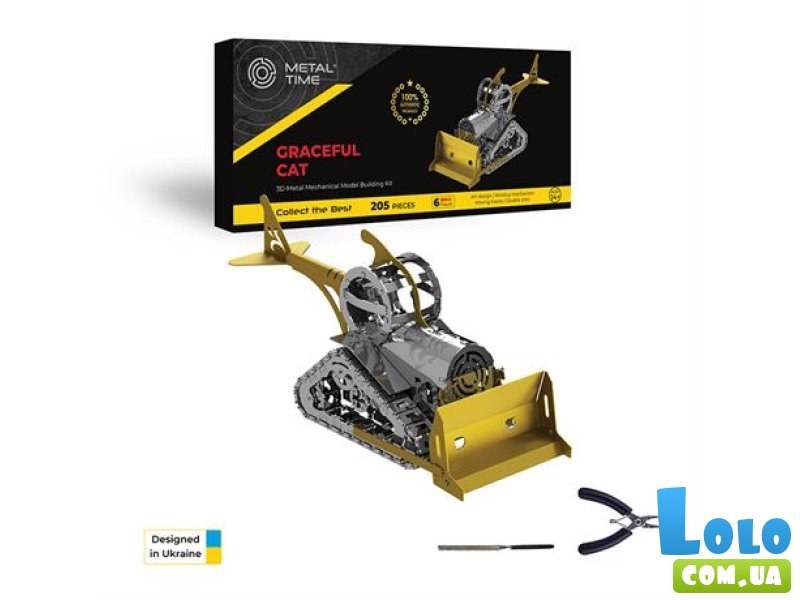 Конструктор Graceful CAT. Бульдозер, Metal Time (MT073), 205 дет.