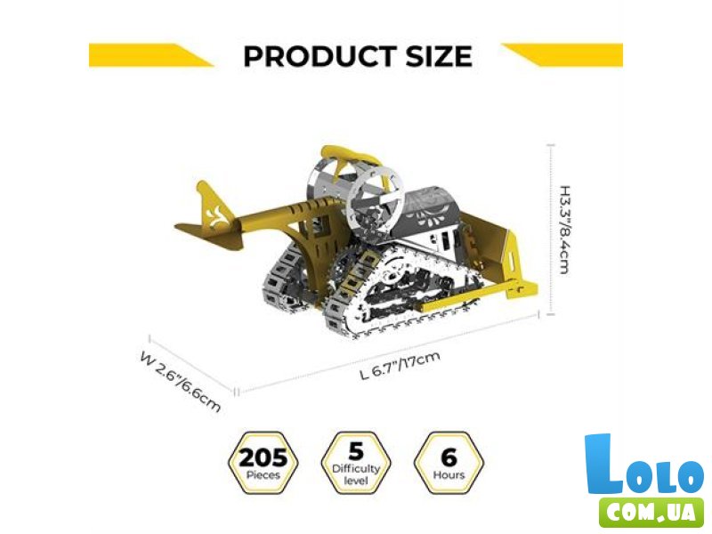 Конструктор Graceful CAT. Бульдозер, Metal Time (MT073), 205 дет.