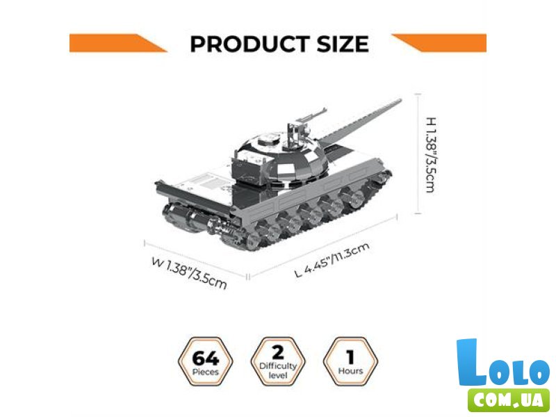 Конструктор Танк Object 430, Metal Time (MT065), 64 дет.