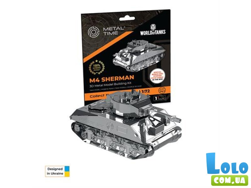 Конструктор Танк M4 Sherman, Metal Time (MT070), 44 дет.