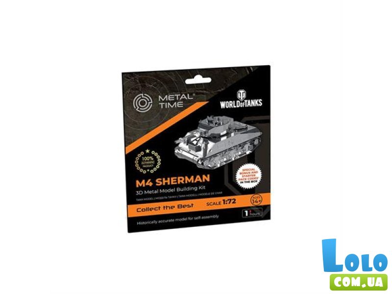 Конструктор Танк M4 Sherman, Metal Time (MT070), 44 дет.