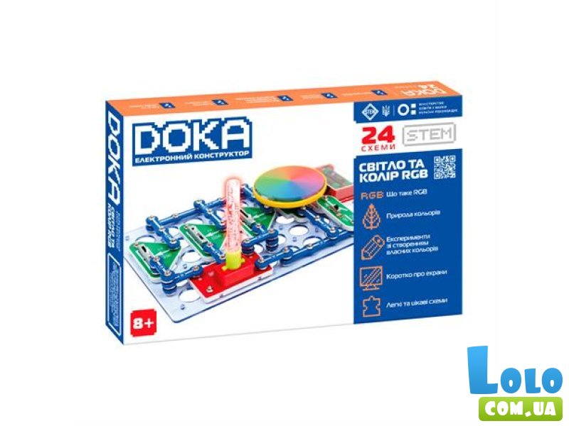 Электронный конструктор Свет и цвет, Doka (D70700), 60 дет.