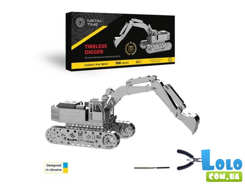 Конструктор Экскаватор механический, Metal Time (MT043), 100 дет.