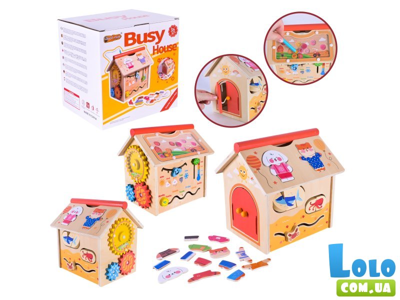 Бизиборд деревянный Домик