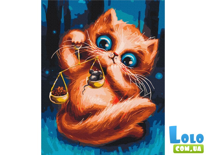 Картина по номерам Котик Весы ©Марианна Пащук, Brushme (40х50 см)