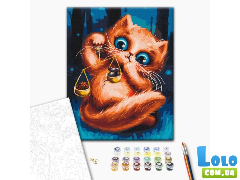 Картина по номерам Котик Весы ©Марианна Пащук, Brushme (40х50 см)