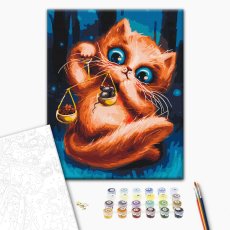 Картина по номерам Котик Весы ©Марианна Пащук, Brushme (40х50 см)