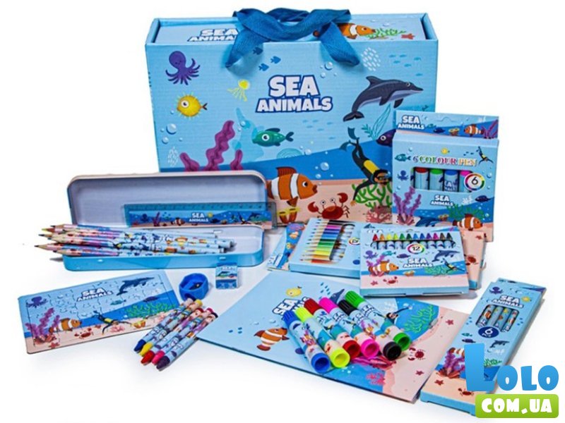 Детский канцелярский набор Sea Animals